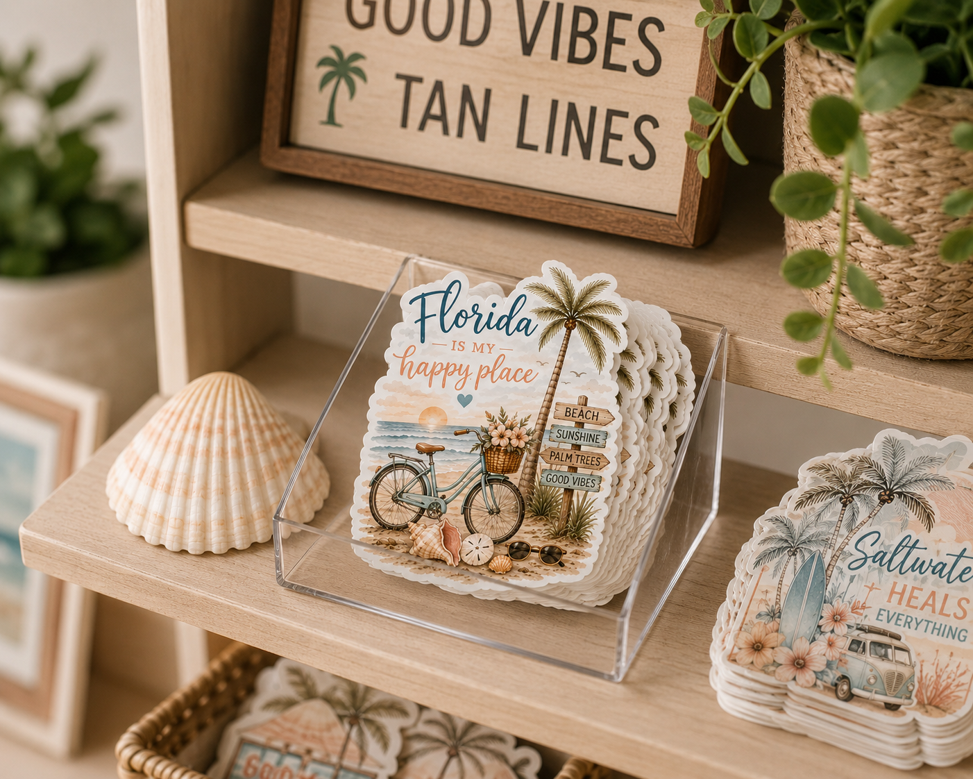 "COMING SOON" Florida Is My Happy Place Vinyl Sticker | 3” Waterproof 