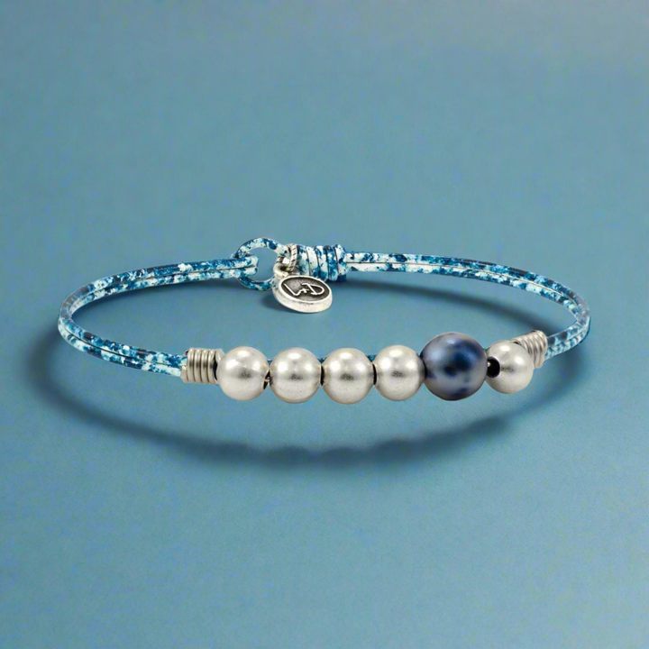 Splattered Denim Jacket Bangle Bracelet