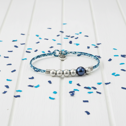 Splattered Denim Jacket Bangle Bracelet