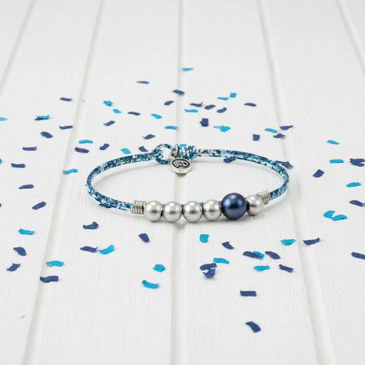 Splattered Denim Jacket Bangle Bracelet
