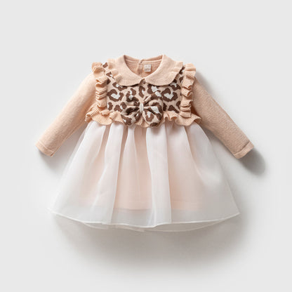 Leopard Charm Ruffle Tulle Dress