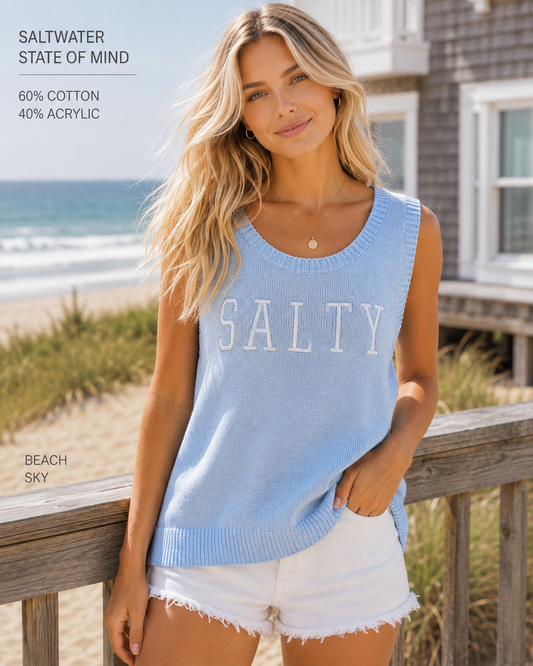 "COMING SOON" SALTY Coastal Knit Tank Sweater