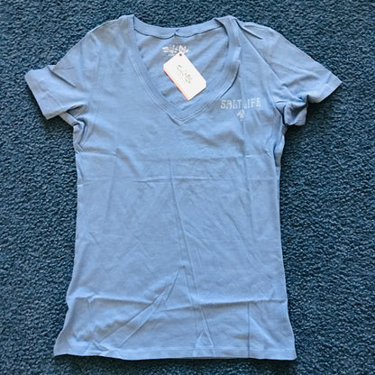 Turtle Moon Ladies V-neck Tee (M)
