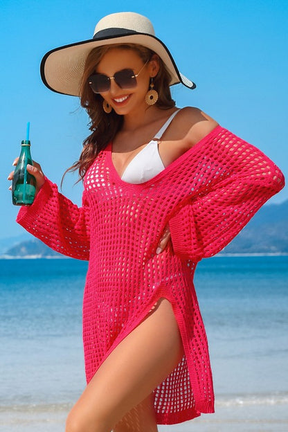 Crochet Side Split Beach Coverup