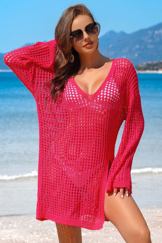 Crochet Side Split Beach Coverup