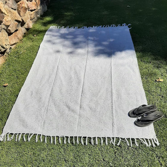 Solid Grey Mexican Blanket | BULK SAVINGS