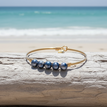 Stone Wash Beaded Bangle Bracelet