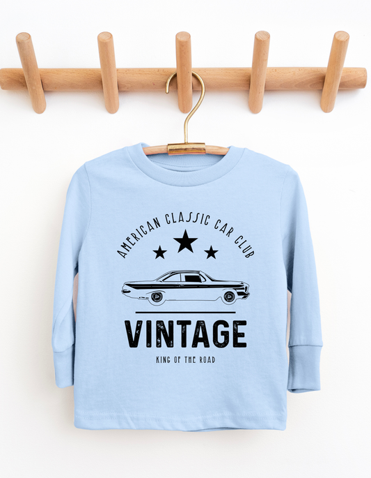 Vintage Car Youth & Toddler Long Sleeve Graphic Tee