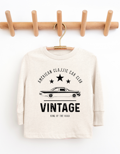 Vintage Car Youth & Toddler Long Sleeve Graphic Tee