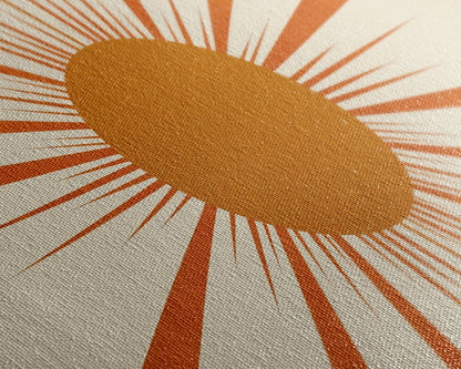 Sun Print Set Of 3, Framed Canvas Prints, Boho Minimalist Midcentury Modern Wall Art, Geometric Sun Print, Nursery Boho Style Decor