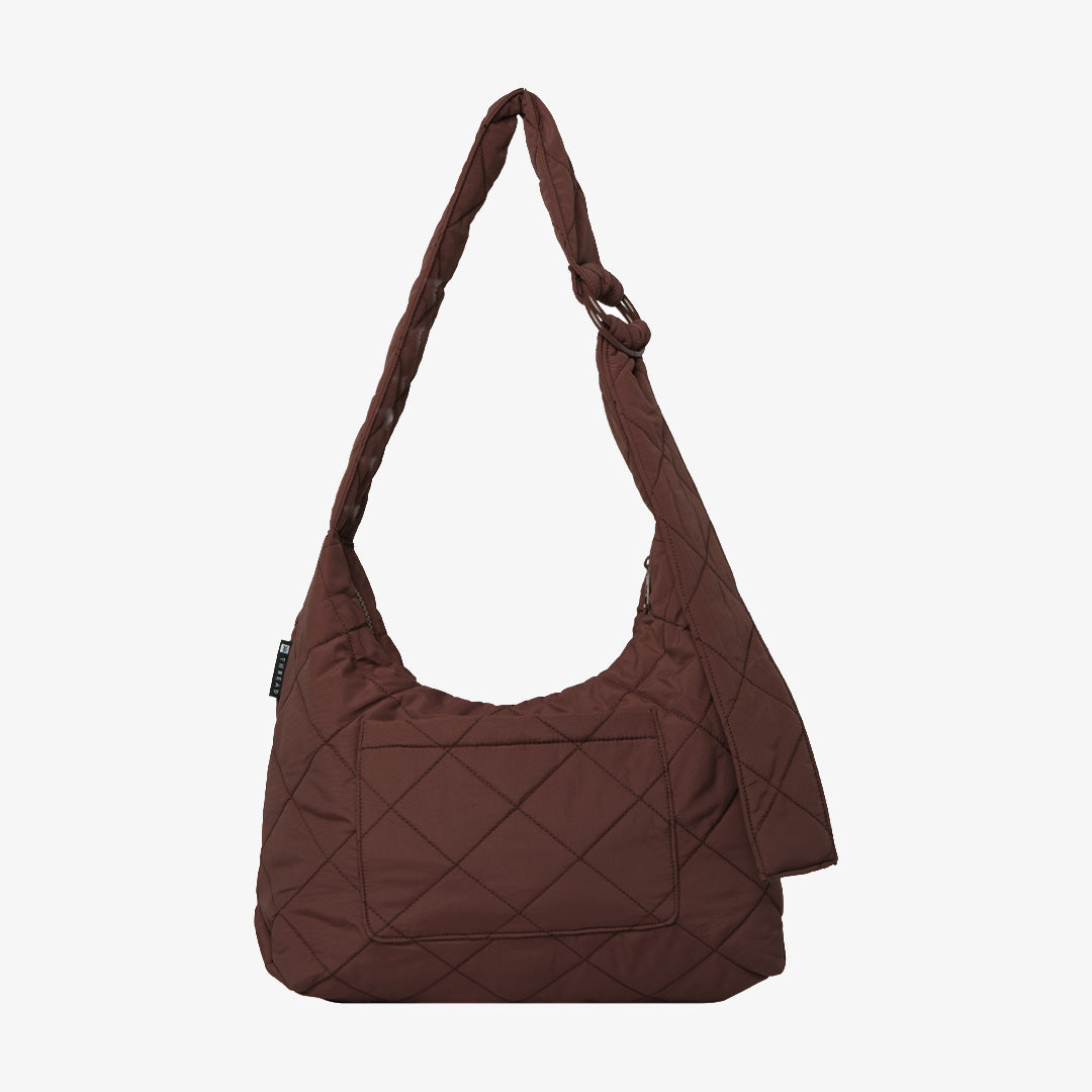 Chocolate Quilted - Large Slouchy Shoulder Bag