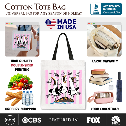 Seagull Mom Coquette Tote Bag, Funny Beach Gift Shopper for Mothers