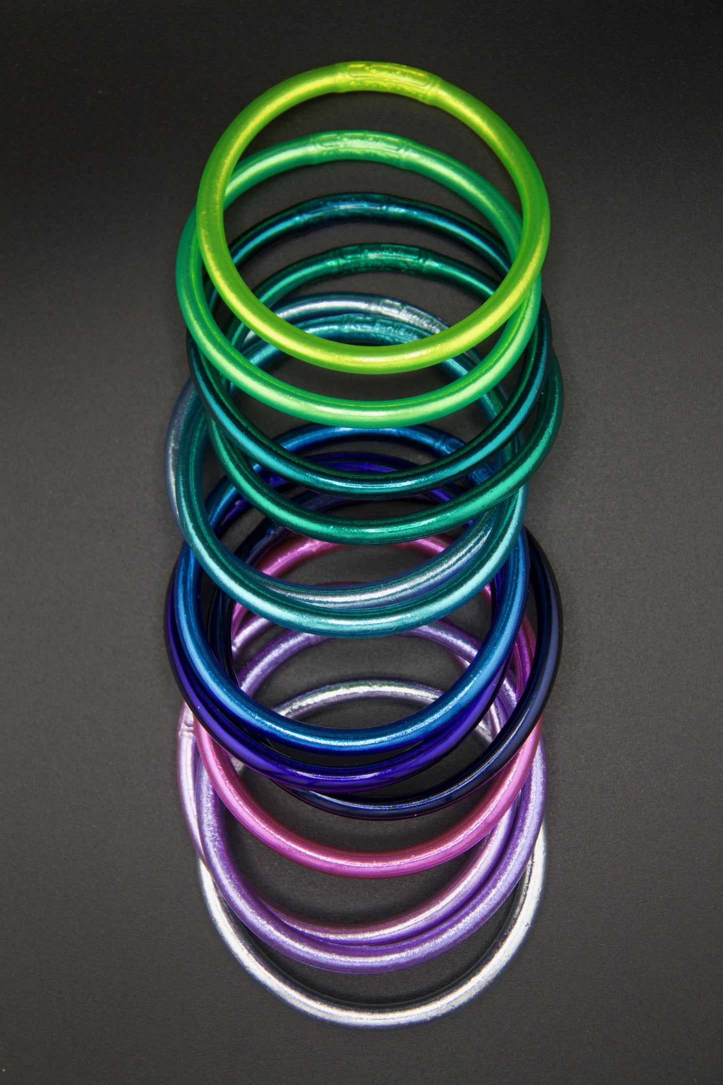Aurora Borealis Set Thai Buddhist Temple Bracelets, Mantra Bangle, Thick, Sizes Available