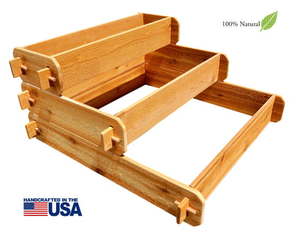 Timberlane Gardens Raised Garden Bed Kit 3 Tiered (1x3 2x3 3x3) Select Cedar Elevated Planter