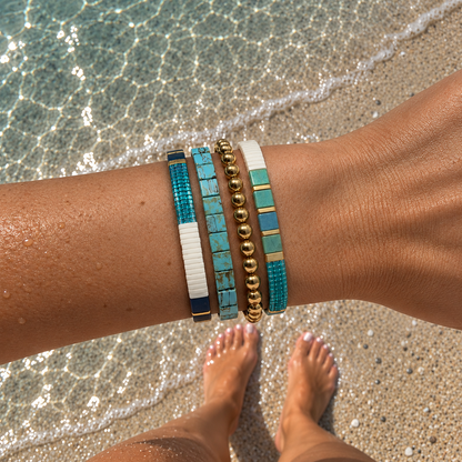RADIANCE - 4 Tila Bead Bracelet Stack