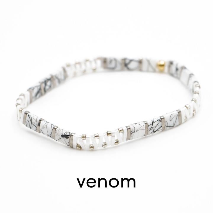 BLACK & SILVER - Tila Bead Bracelets