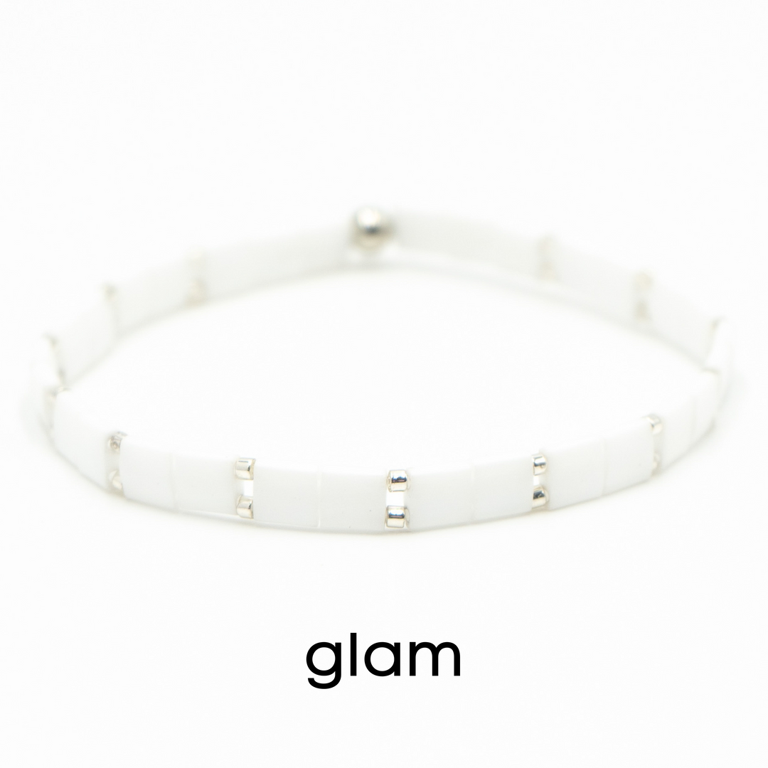 BLACK & SILVER - Tila Bead Bracelets