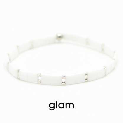 BLACK & SILVER - Tila Bead Bracelets
