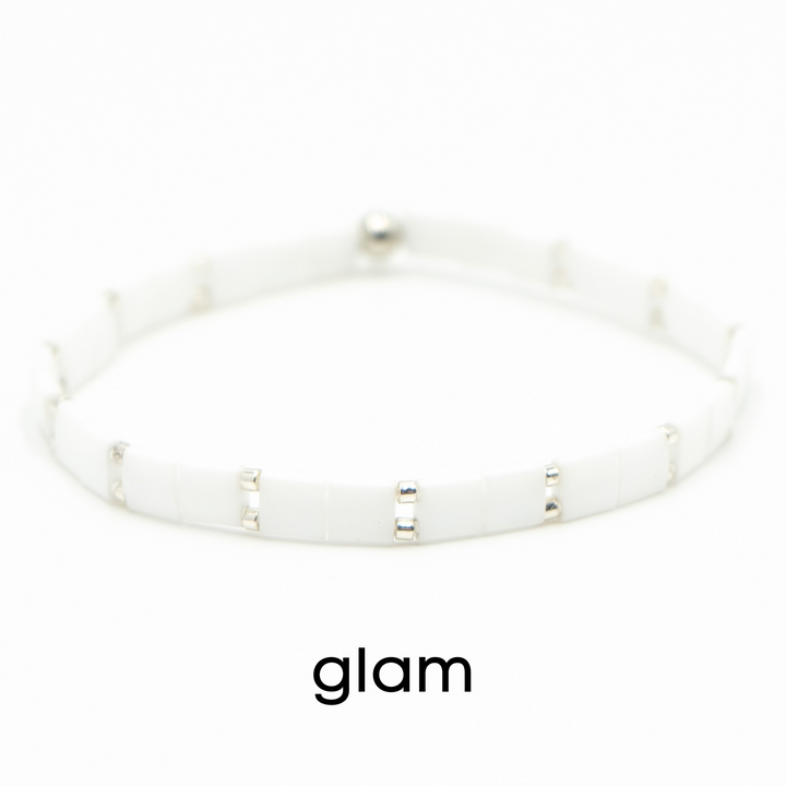 BLACK & SILVER - Tila Bead Bracelets