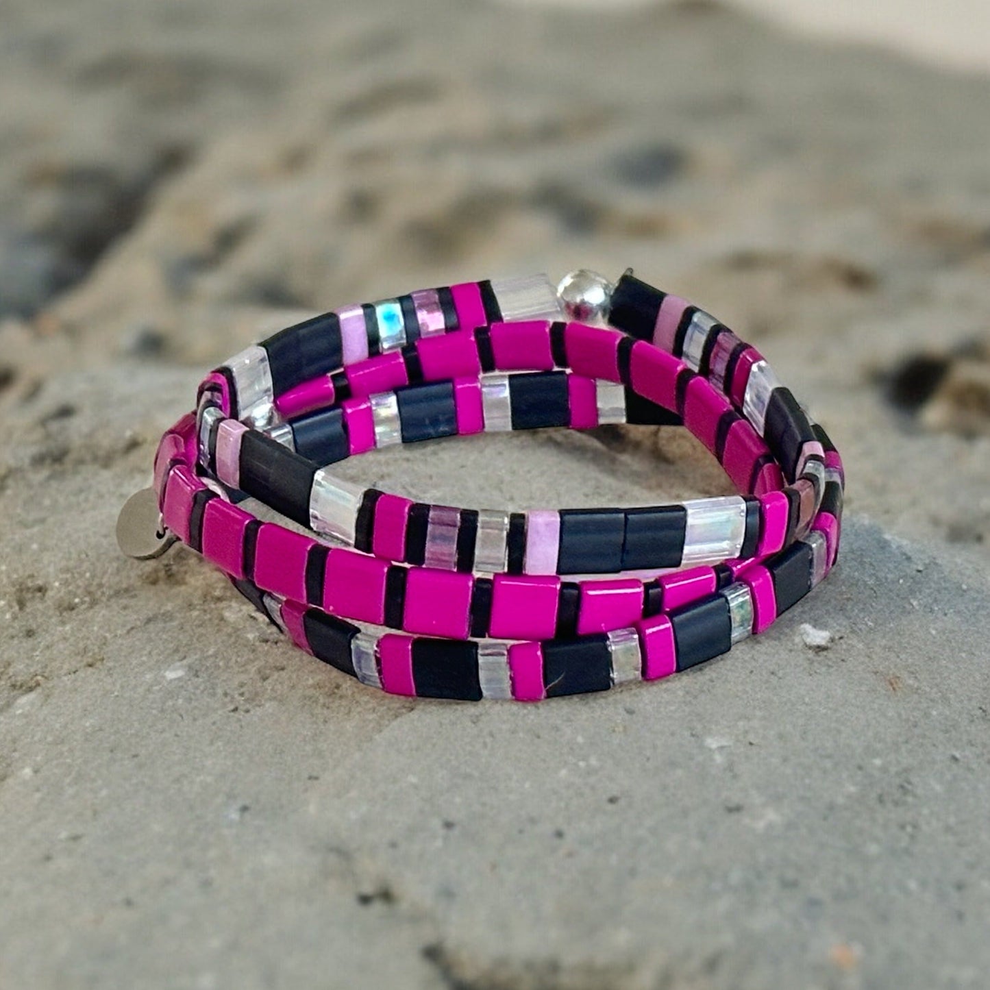 HEART BREAKER - 3 Tila Bead Bracelet Stack