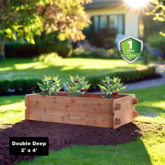 Timberlane Gardens Raised Garden Bed Kit Double Deep (Two 2x4) Select Cedar