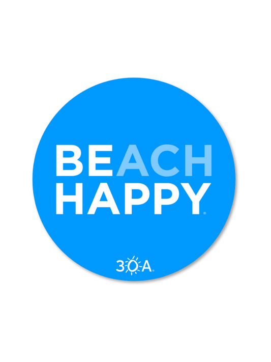 Beach Happy Circle Logo Sticker