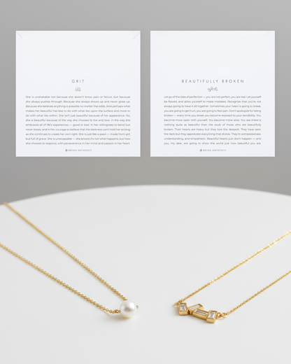 Beautifully Broken & Grit Layered Necklace Set