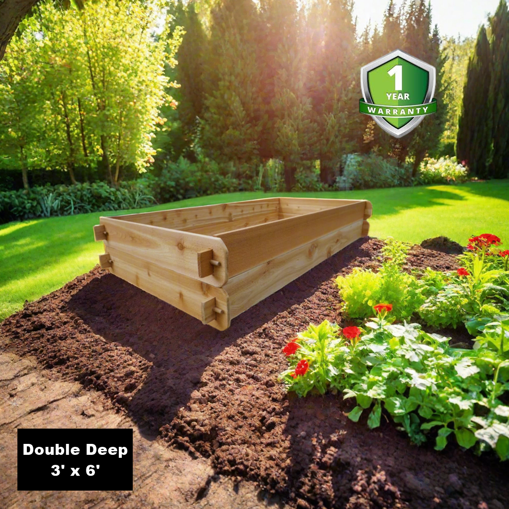 Timberlane Gardens Raised Garden Bed Kit Double Deep (Two 3x6) Select Cedar