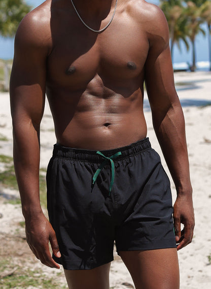 Men’s 5” Inseam Swim Trunks | Solid Black