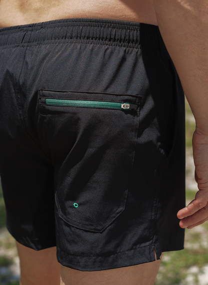Men’s 5” Inseam Swim Trunks | Solid Black