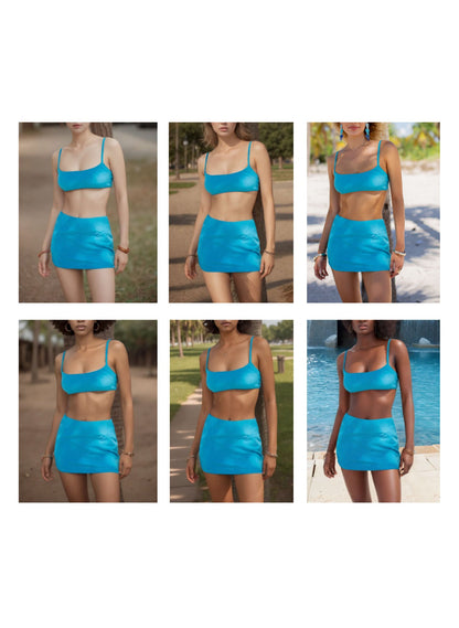 Banded Cheeky Bikini Bottom - Bryce | Blue Tidepool