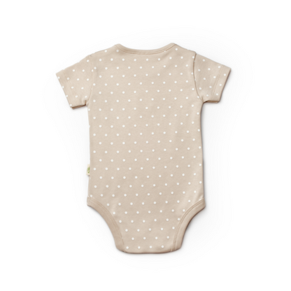 Brown Short Sleeve Polka Dot Organic