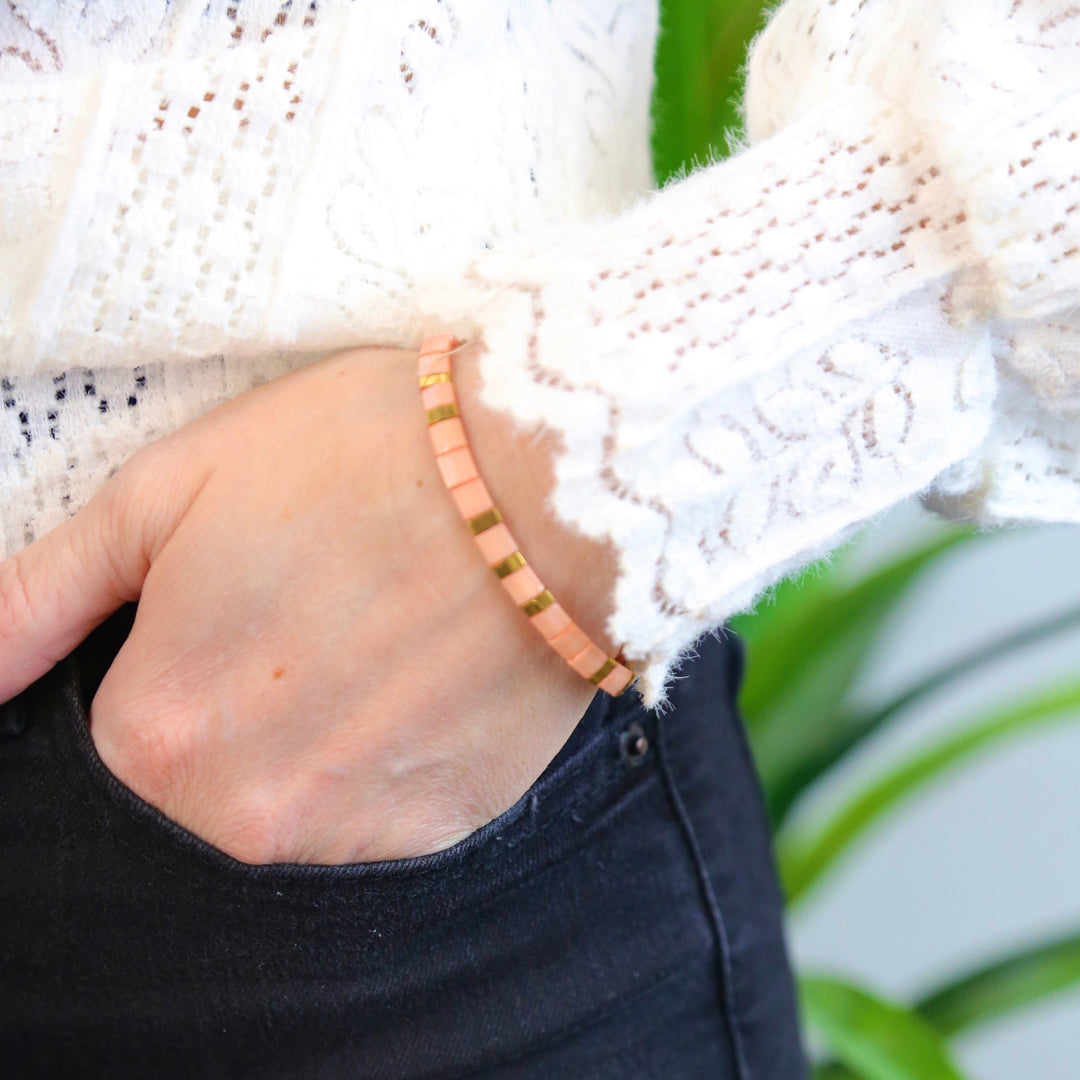 APRICOT - Tila Bead Bracelet in X-Large