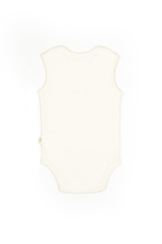 Ecru Bunny Sleeveless Organic Bodysuit