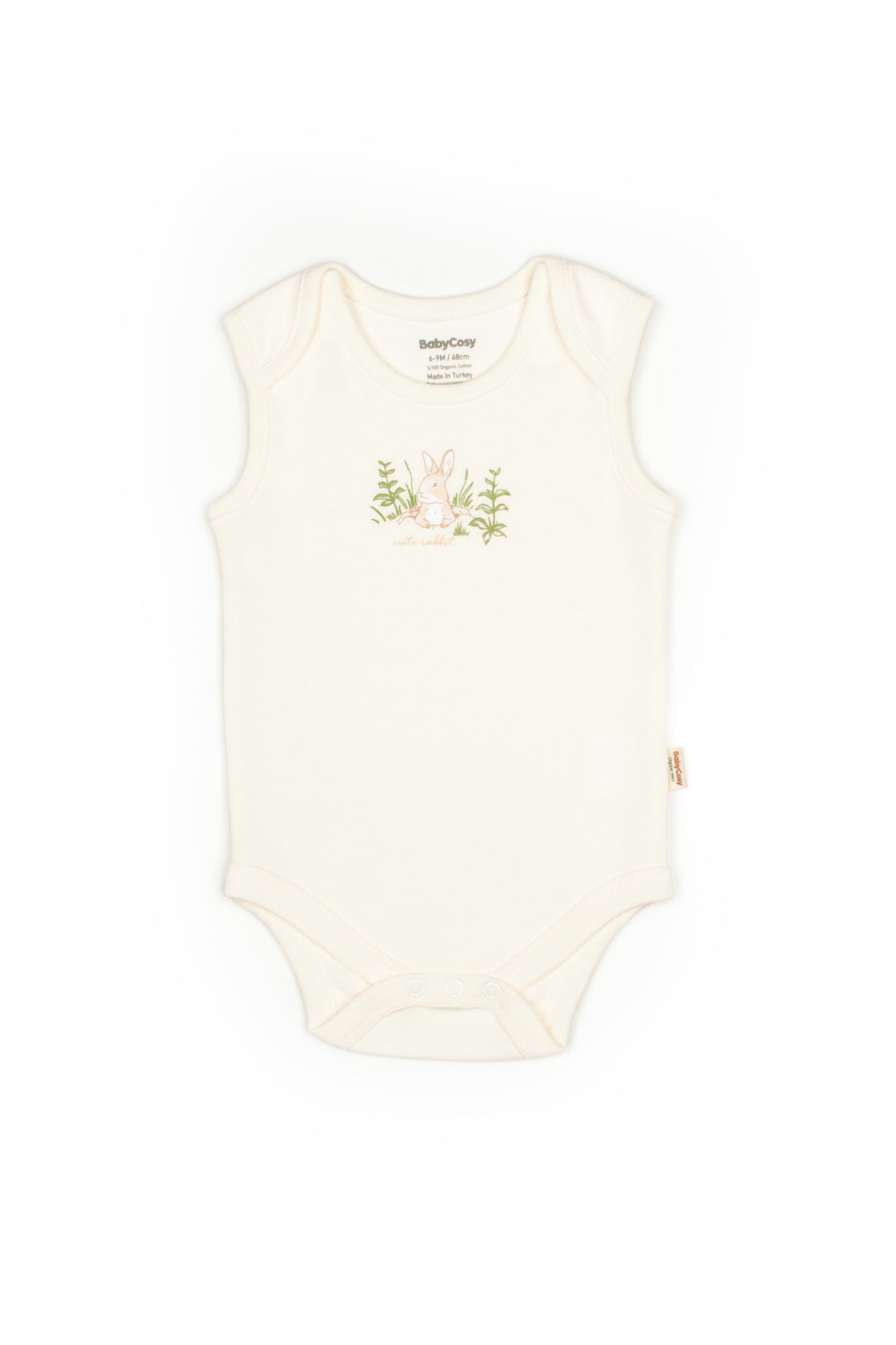 Ecru Bunny Sleeveless Organic Bodysuit