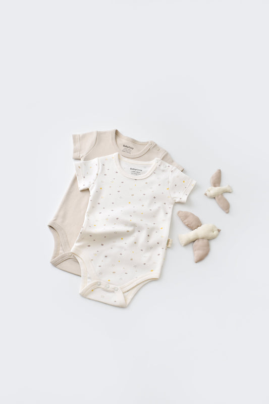 Brown Short Sleeve Organic Bodysuit