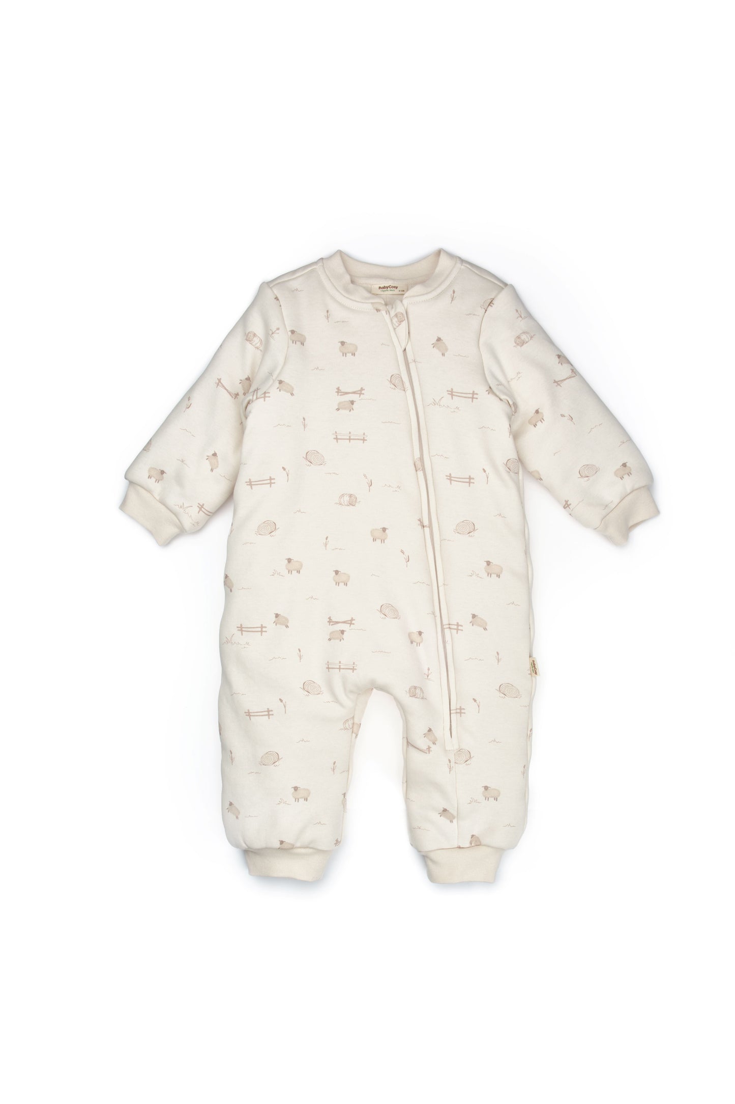 Little Lamb Zip-Up Organic Romper