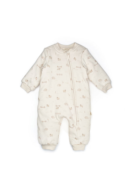 Little Lamb Zip-Up Organic Romper