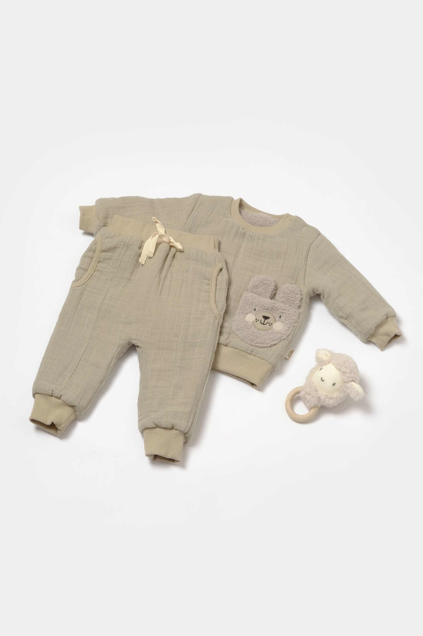 Muslin Green Sherpa 2 Piece Set