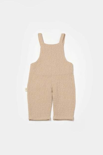 Beige Pocket Muslin Overalls