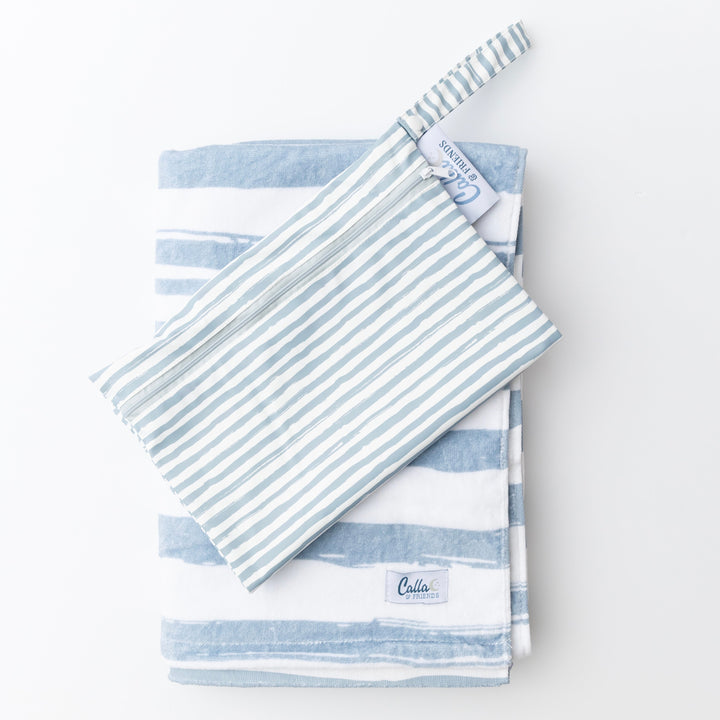 The Kenzie Beach Towel - Brush Stripes
