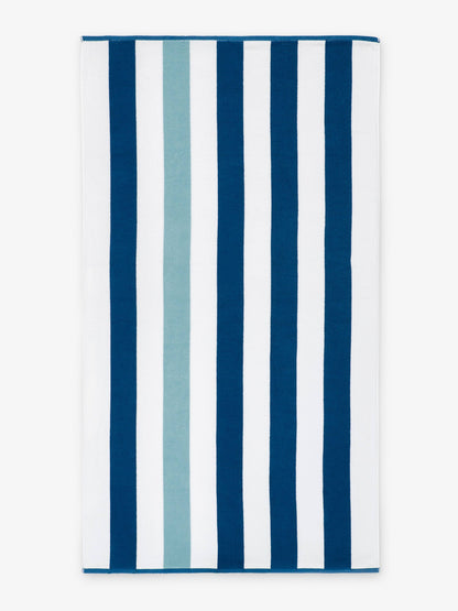 Marine Blue Sea Glass Cabana Beach Towel