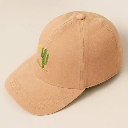 Cactus Embroidered Cotton Baseball Cap