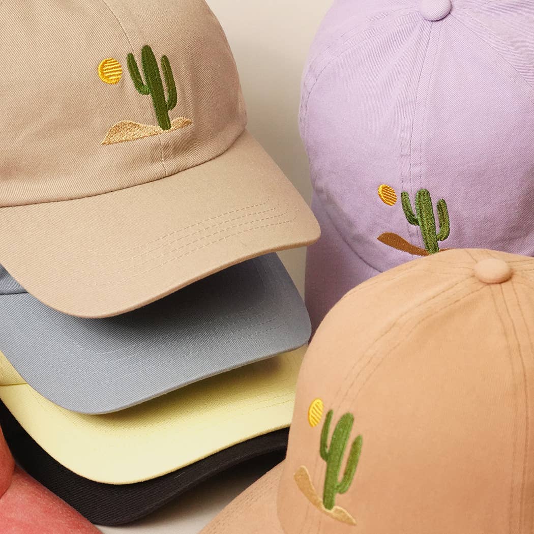 Cactus Embroidered Cotton Baseball Cap