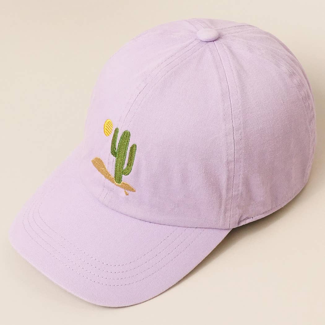 Cactus Embroidered Cotton Baseball Cap