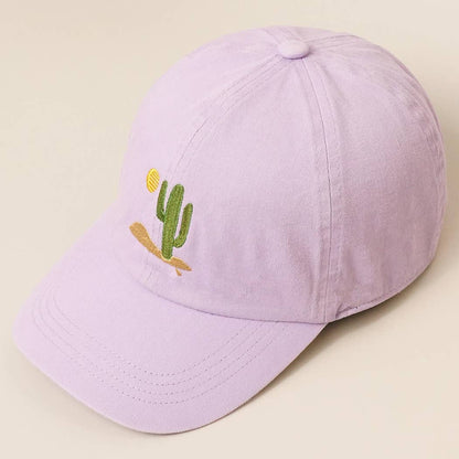 Cactus Embroidered Cotton Baseball Cap
