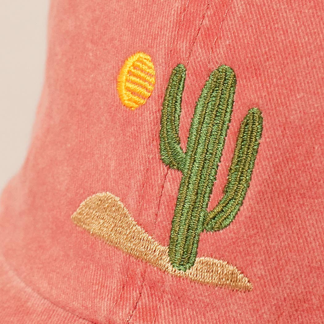 Cactus Embroidered Cotton Baseball Cap