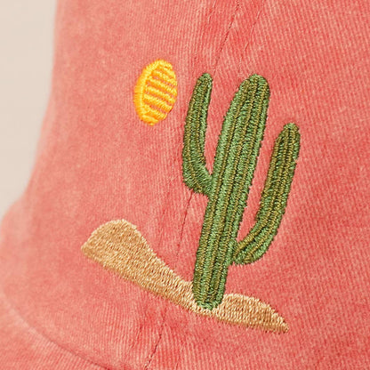 Cactus Embroidered Cotton Baseball Cap