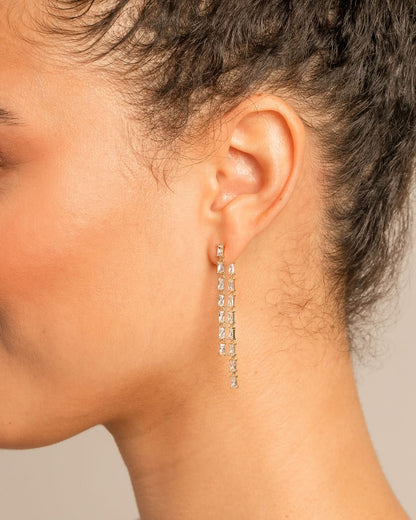 By My Side Baguette Chandelier Earrings