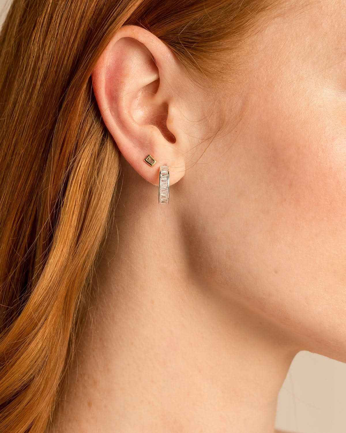 Radiance Baguette Stud Earrings